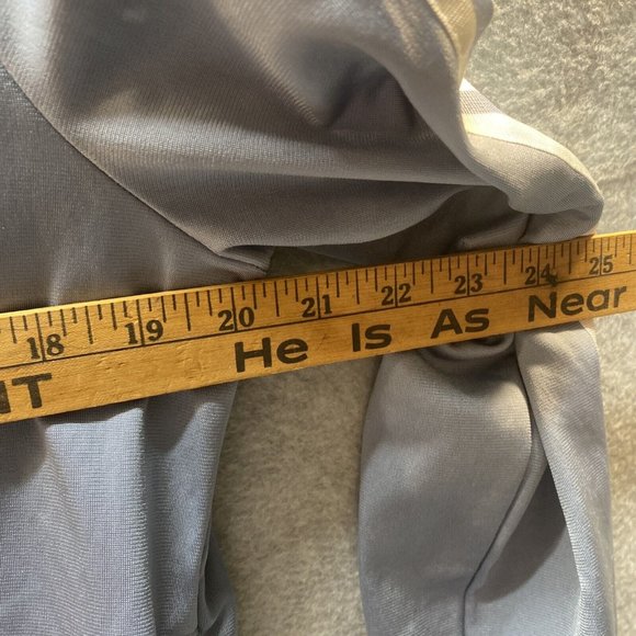 ADIDAS Women Blue White Striped Full Zip Up Track JACKET Shirt Stretch Sz L - Picture 4 of 6